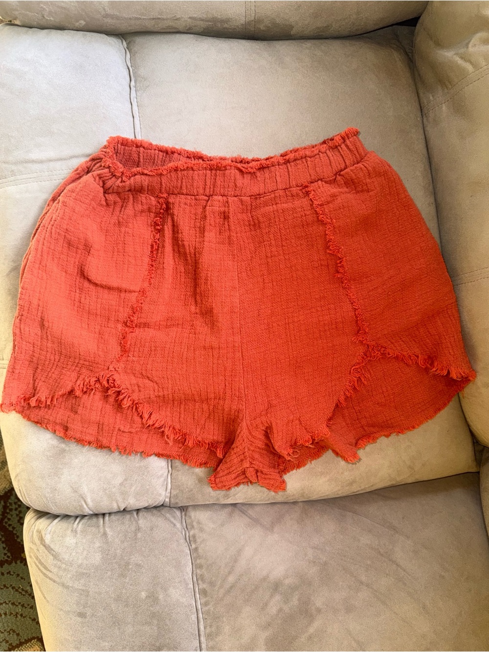 Blank NYC High-Waist Frayed Orange Cotton Shorts-NWT
